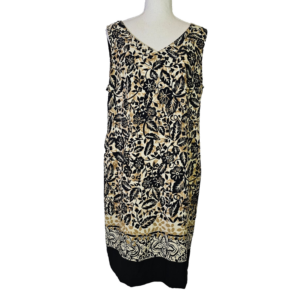 Kathie Lee Collection Sleeveless Shift Dress Size 14 Floral Print Feminine